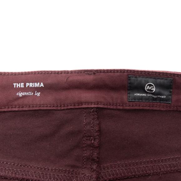 AG Adriano Goldschmied Maroon The Prima Cigarette Leg Jeans Size 32 - Picture 8 of 13